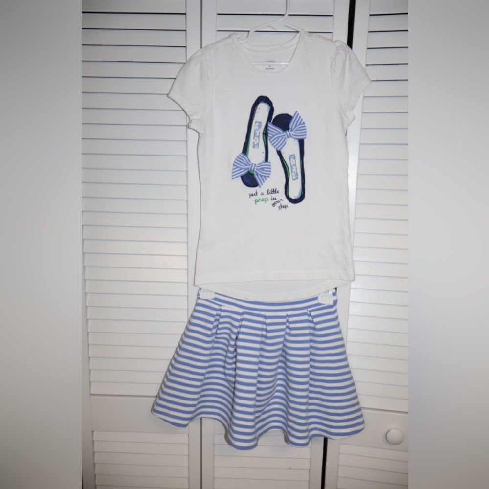 Gymboree Blue and White Striped Fabric